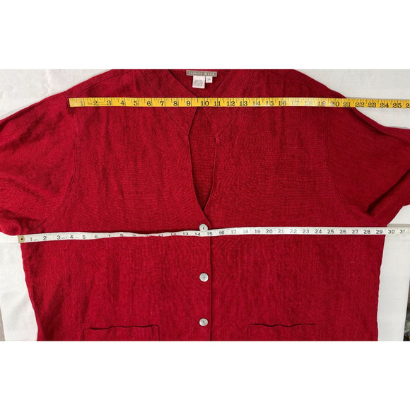 Isabella Bird 100% Linen Garnet Red Blazer Jacket Sz 3X Button Up Womens Plus - Picture 5 of 7